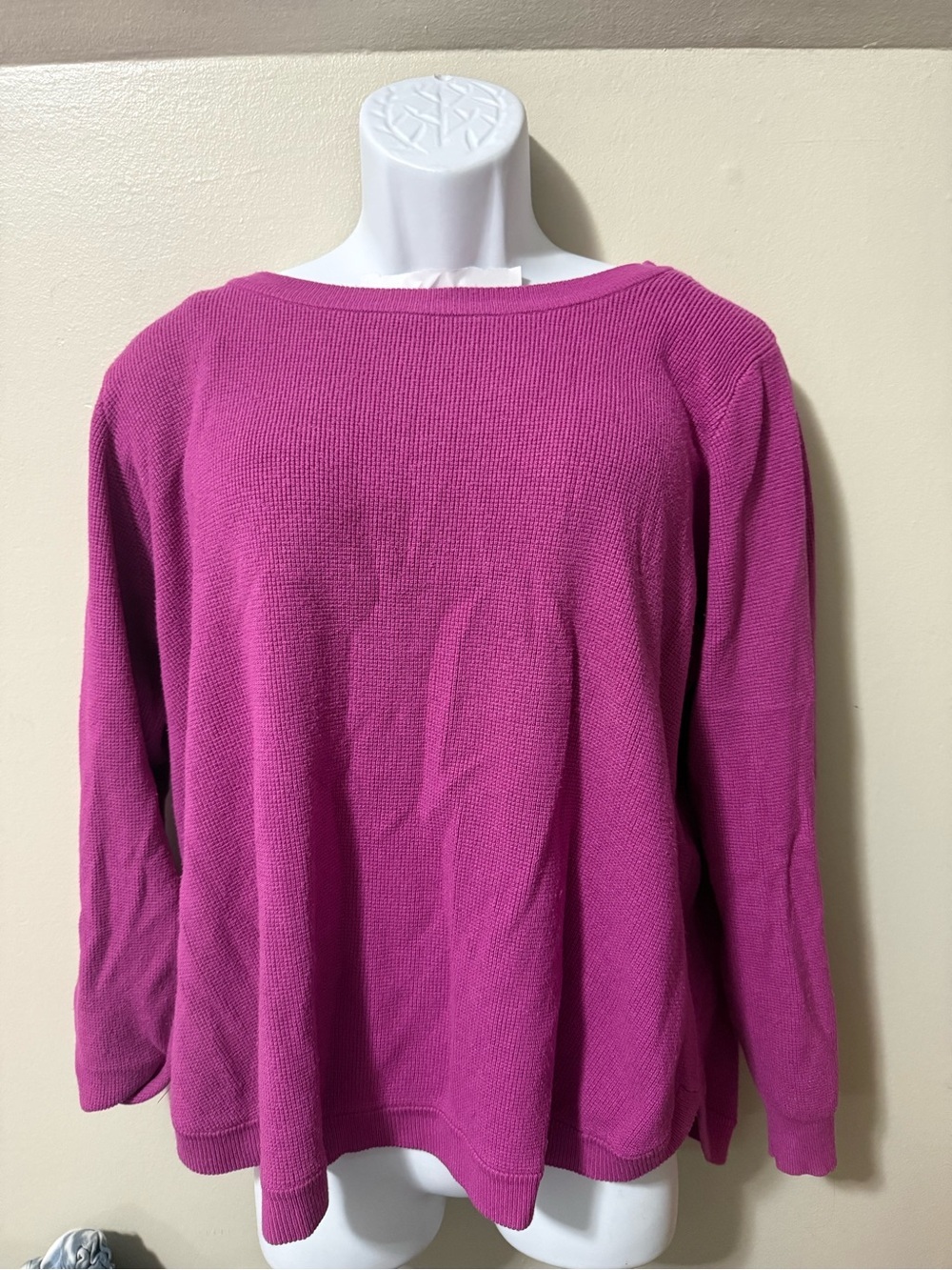 Cyrus Vibrant Magenta Ribbed Knit Top
